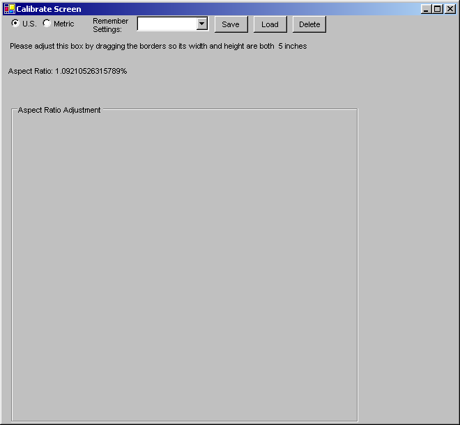 Acuity: Calibration Screen