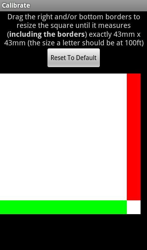 Calibrate screen