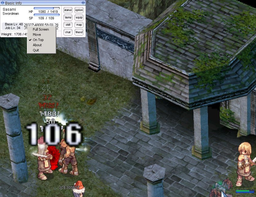 Ragnarok Experience Viewer: External Viewer’s popup menu