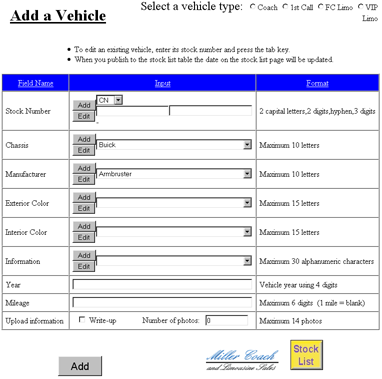 Miller Coach Admin Screenshot