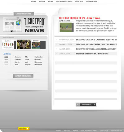 Ticketpro International News Screenshot
